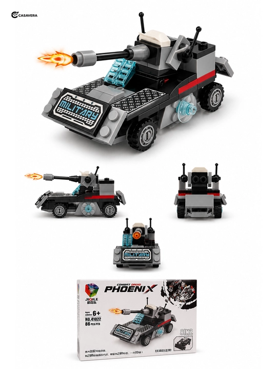 Transformer konstruktor 10in1, 8 ta harbiy texnika modeli, robot va kema, 713 detal