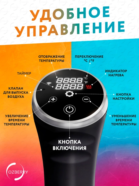 Кухонный погружной нагреватель для приготовления еды OZBERRY, су-вид