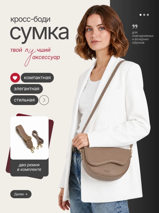 Сумка женская, кросс боди через плечо, эко кожа