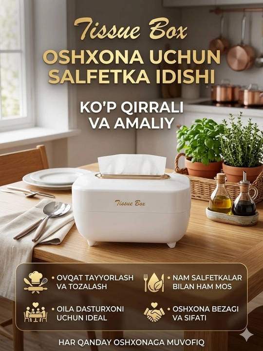  Ayollar uchun nafis salfetka idishi
