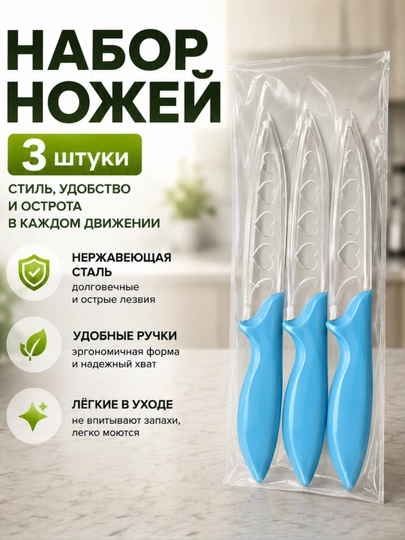 Oshxona pichoqlari to‘plami - 3 dona - 