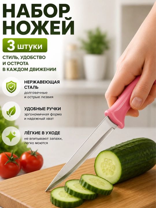 Oshxona pichoqlari to‘plami - 3 dona