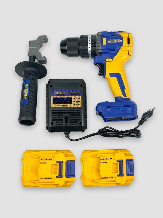 Akkumulyatorli drel-shurup buragich Wisemen 21V, cho'tkasiz motor, keys ichida