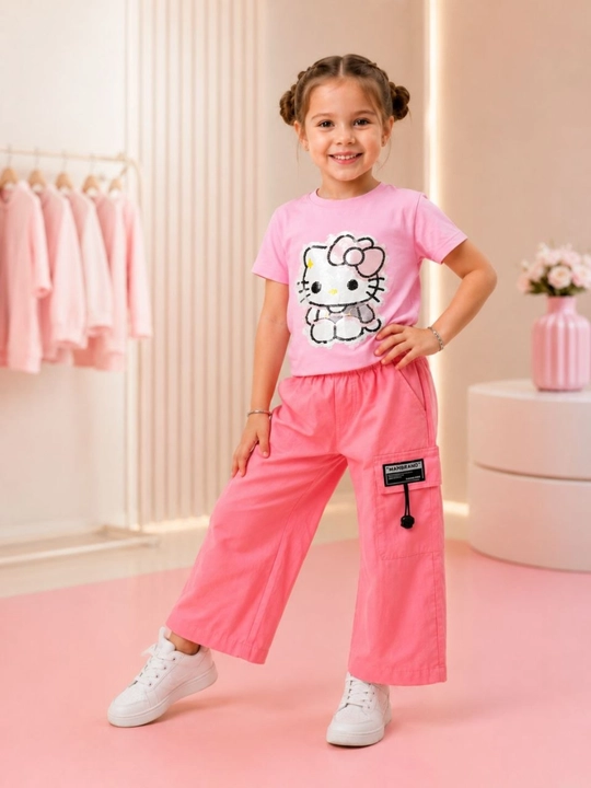 Детский костюм для девочки: футболка и брюки  "Hello Kitty", 3-6 лет