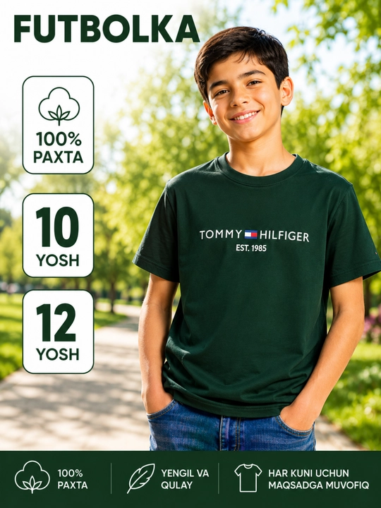 Футболка, детская футболка для мальчиков, 100% хлопок, 10лет, 12 лет - 
