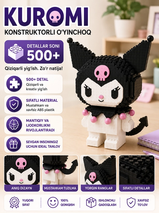 3D Konstruktor, kuromi, my melody, stich, mini lego, 50 sm - 