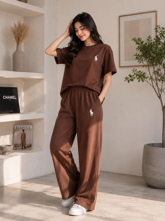 Футболка и ширoкие брюки в стиле polo — oversize - 