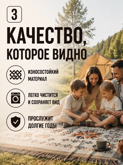 Плед для пикника и дома большой, покрывало на диван, коврик для отдыха