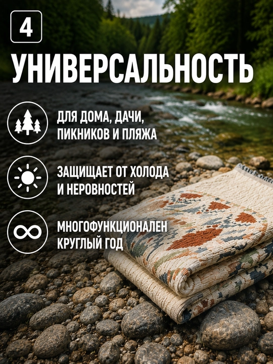 Плед для пикника и дома большой, покрывало на диван, коврик для отдыха