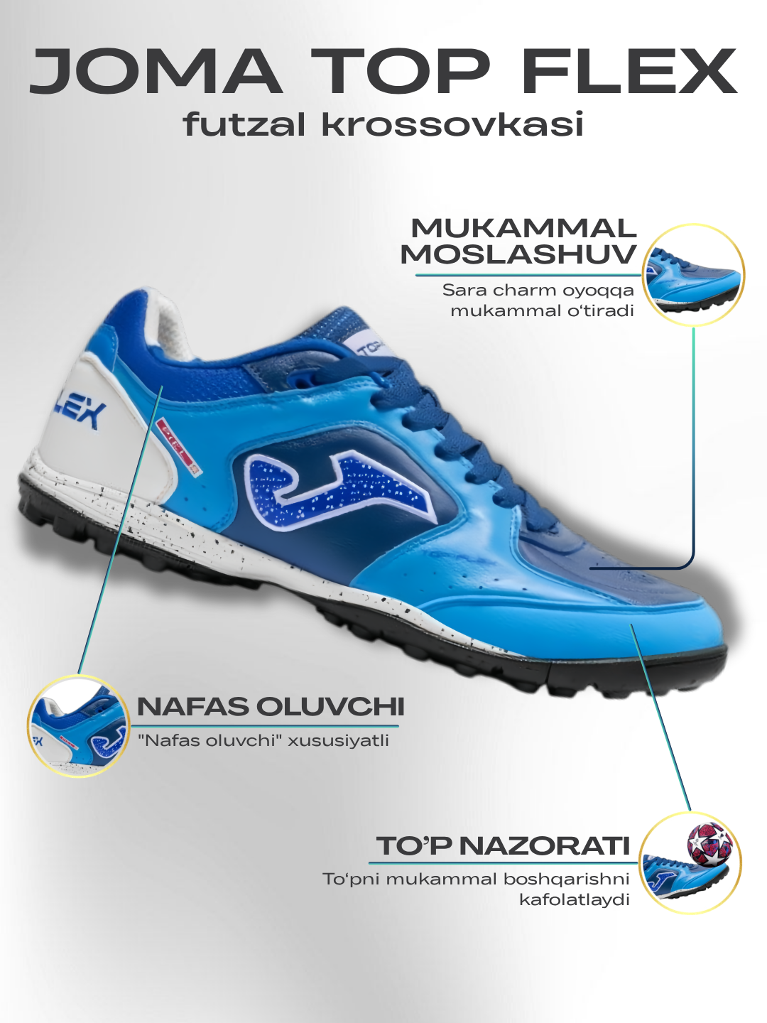 Joma Top Flex 26 TF TOPS2635TF futbol butsasi, sun’iy gazon uchun