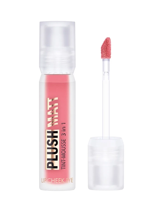 Тинт-мусс для губ, щек и век PLUSH MATT, 3 в 1, LUXVISAGE