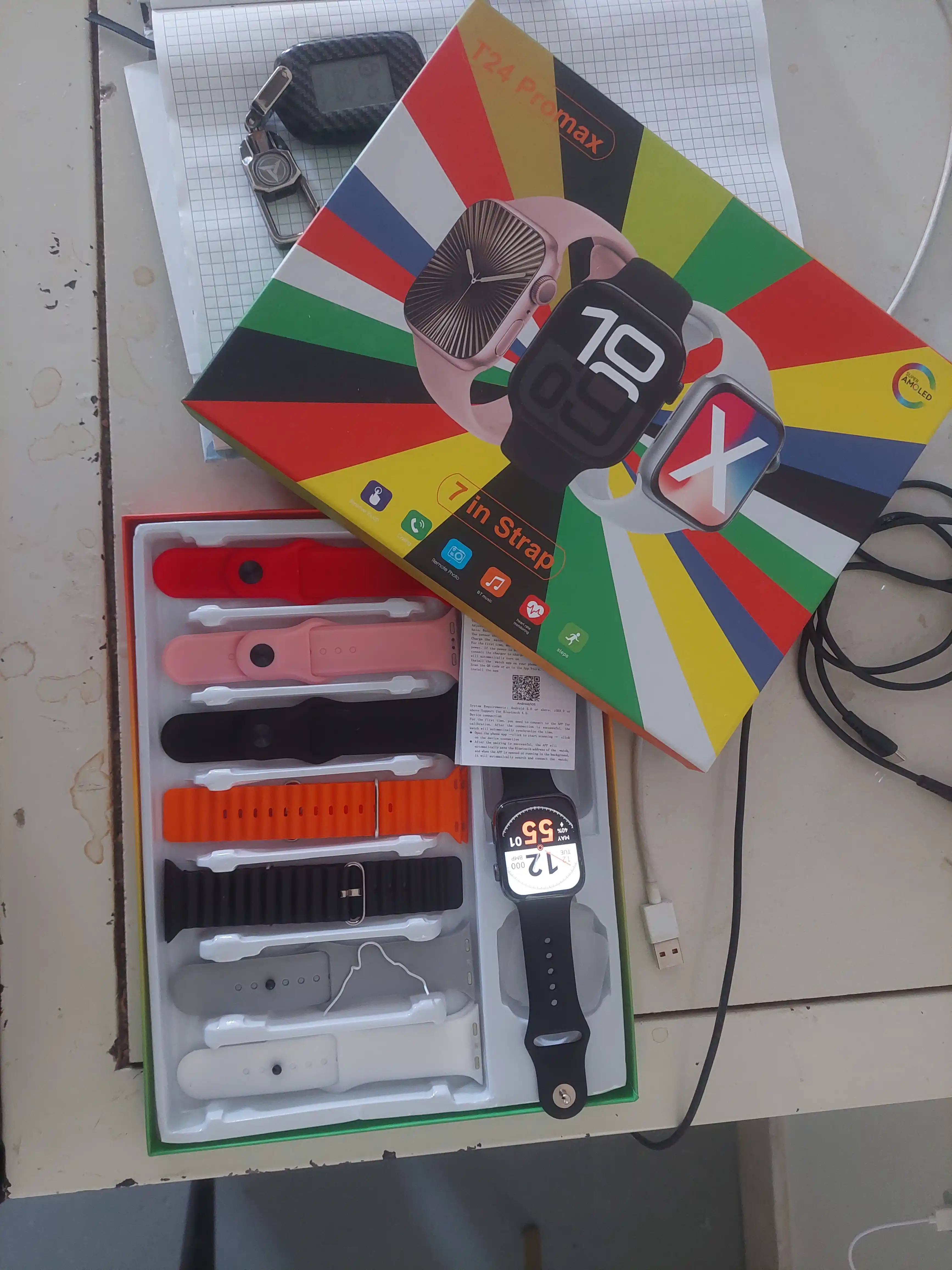 Aqlli soat, 10+1, 2 ta Smart Watch 8 va 8 ultra, 11 ta kamar va g'ilof bilan