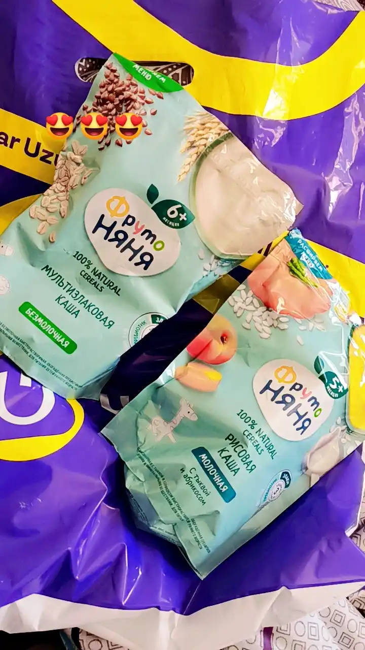 Bo‘tqa FrutoNyanya, sutli, guruchli, qovoq va o‘rik bilan, 200 g