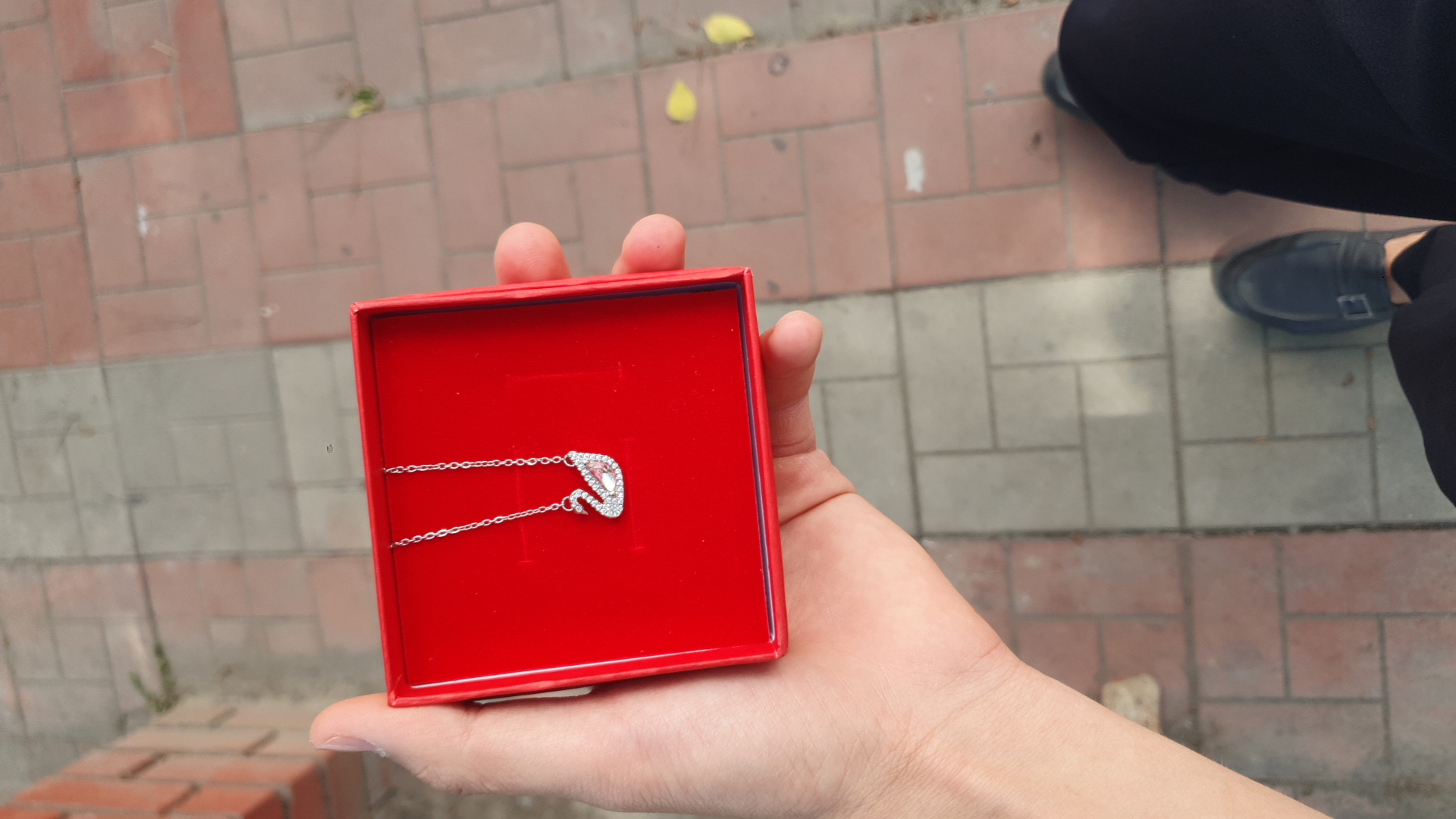 Ayollar va qizlar uchun taqinchoq, oqqush shakli, sovg'a qutisida, SWAROVSKI