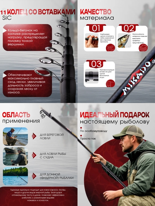 Удочка для рыбалки, телескопическая
