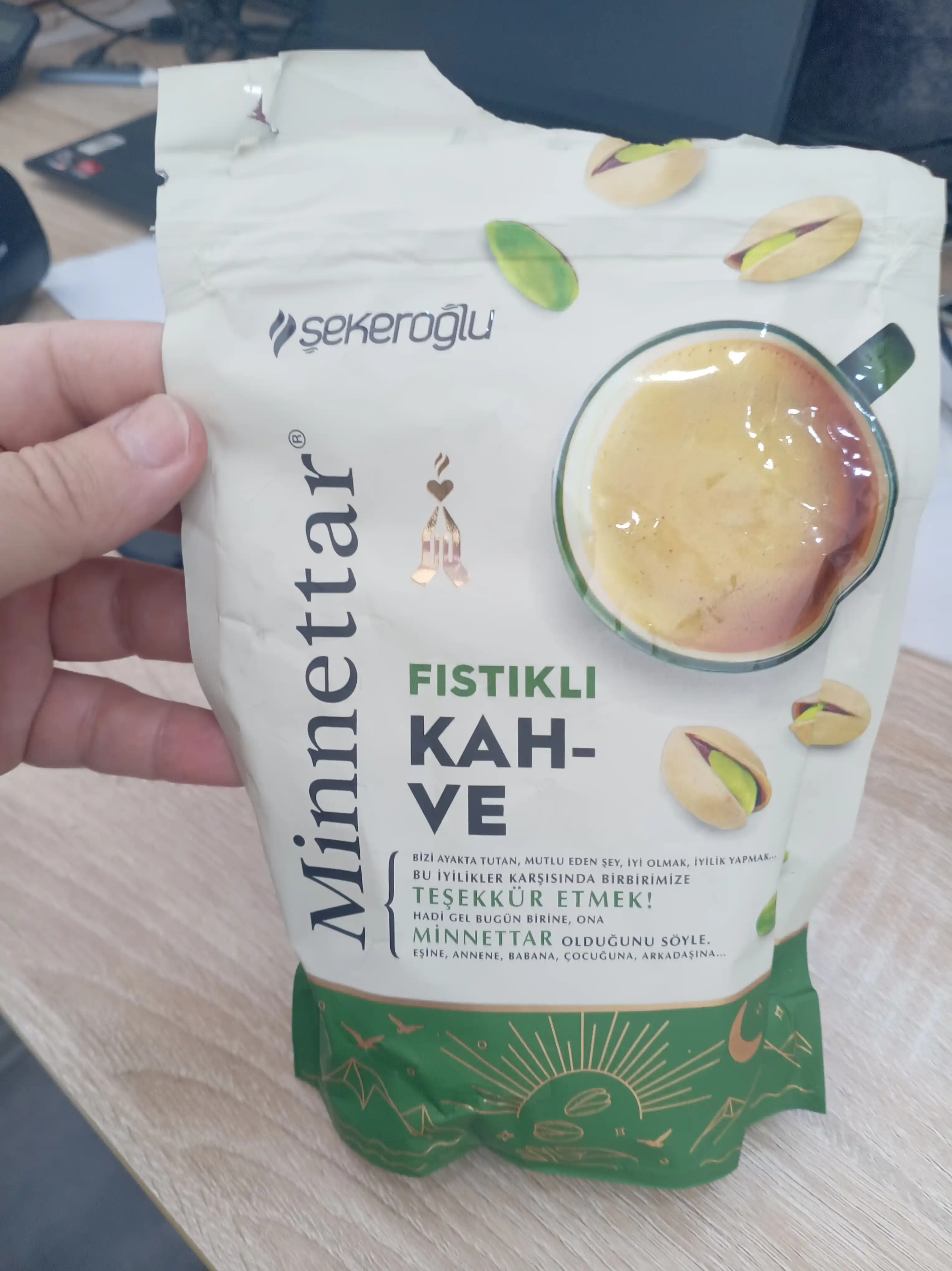 Şekeroğlu Minnettar, pista ta’mli turk qahvasi, 165 g