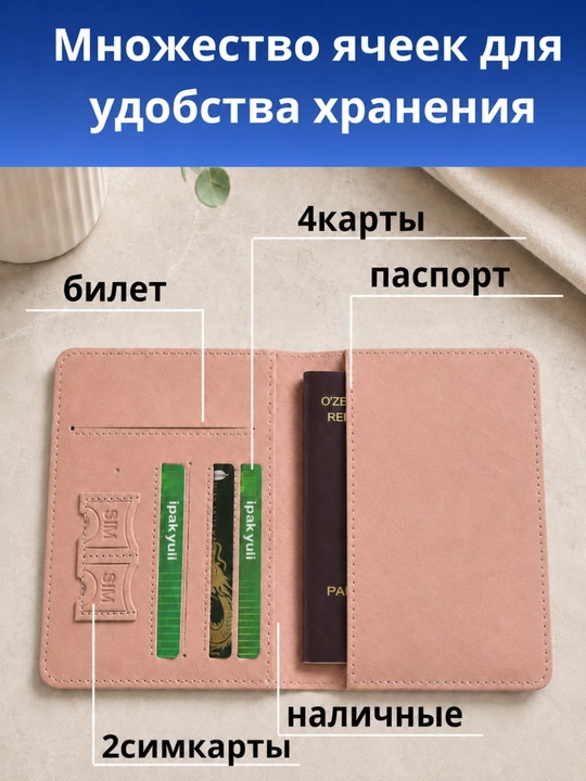 Обложка для загранпаспорта, чехол-органайзер для паспорта и карт, удобный и прочный