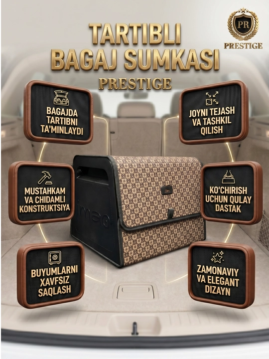 Avtomobil yukxonasiga organayzer, asboblar uchun sumka, avtomobil uchun kofr, universal