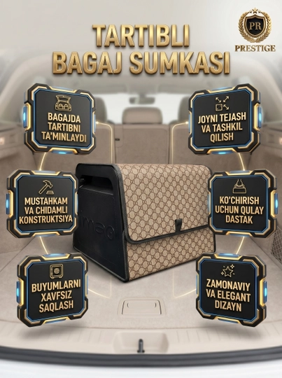 Avtomobil yukxonasiga organayzer, asboblar uchun sumka, avtomobil uchun kofr, universal - 