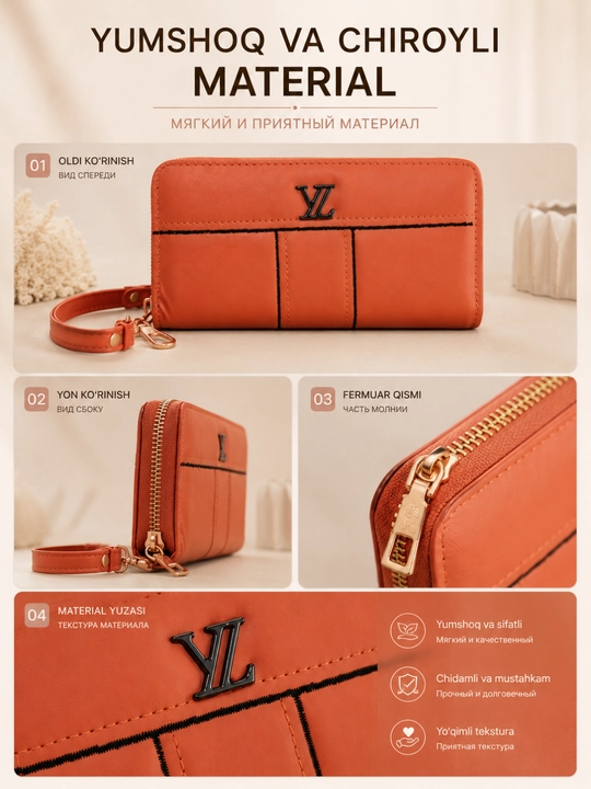 Ayollar hamyoni va portmone — zamonaviy qora clutch, kundalik aksessuar
