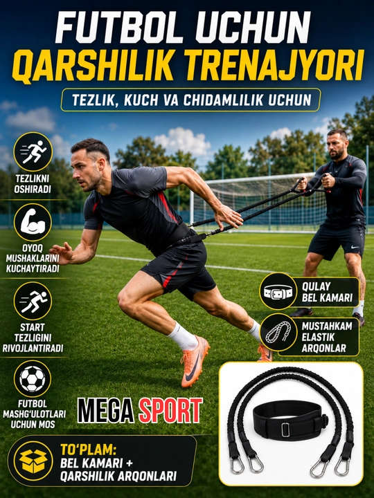 Qarshilik rezinali yugurish trenajyori, futbol uchun tezlik kamari