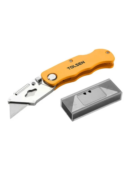 Trapetsiya shaklidagi pichoqli TOLSEN metall bo'yash pichog'i, 61x19 mm + 5 pichoq 30007