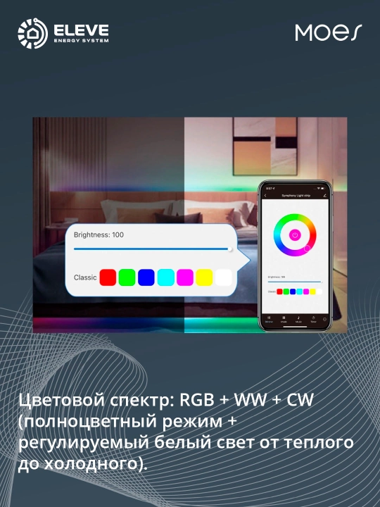 Moes Zigbee aqlli svetodiodli lentasi