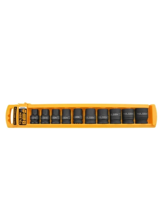 10 ta olti burchakli rozetkali zarbali kalitlar to'plami 1/2" DR, 10-24 mm TOLSEN 18295