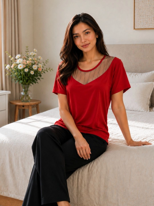 Pijama ayollar uchun, uy kiyimi, yengil matodan, o'lchamlar 46–48–50 M/L