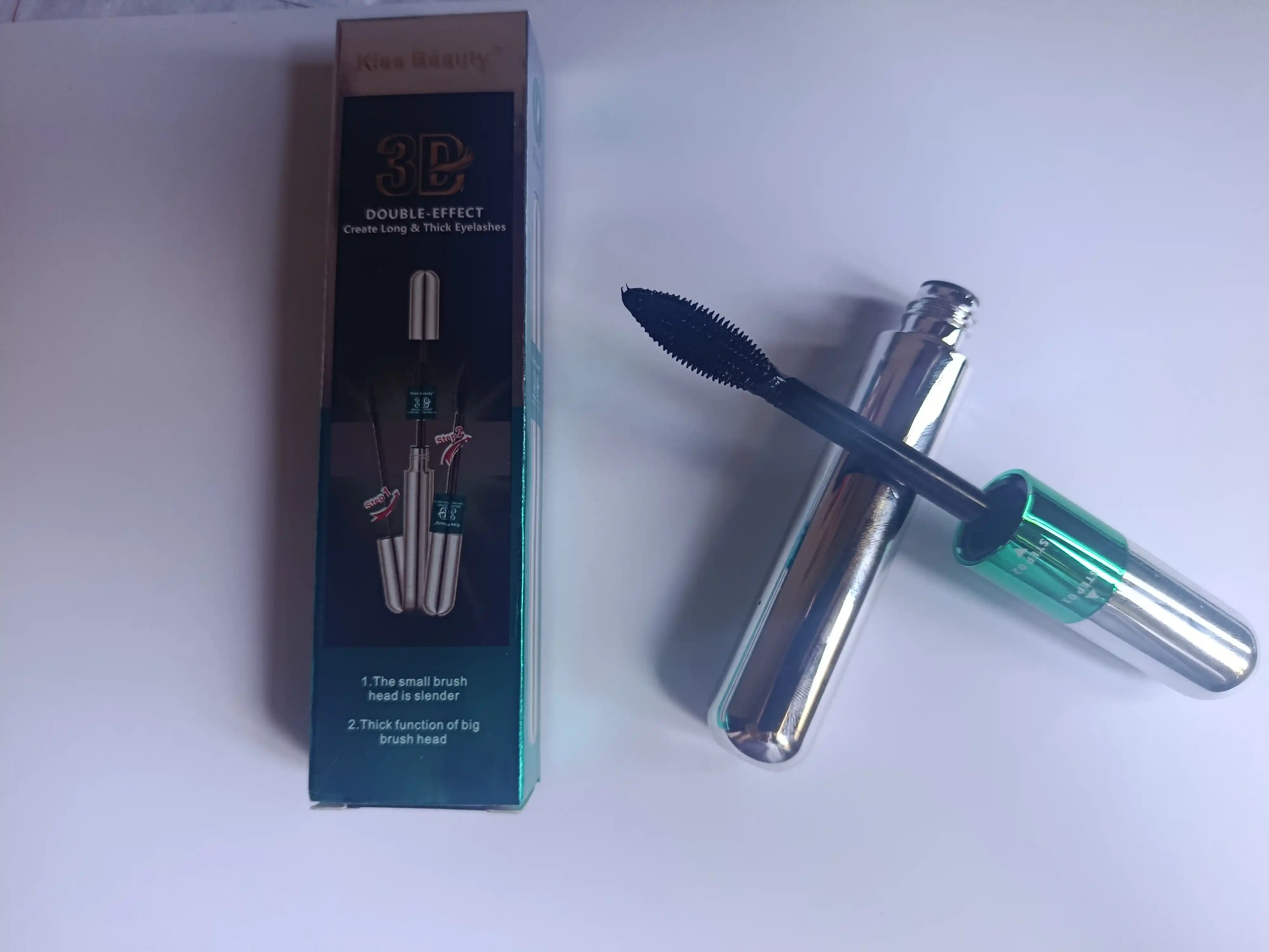 Тушь для ресниц 3D двойной эффект Kiss Beauty,объемная и удлиняющая