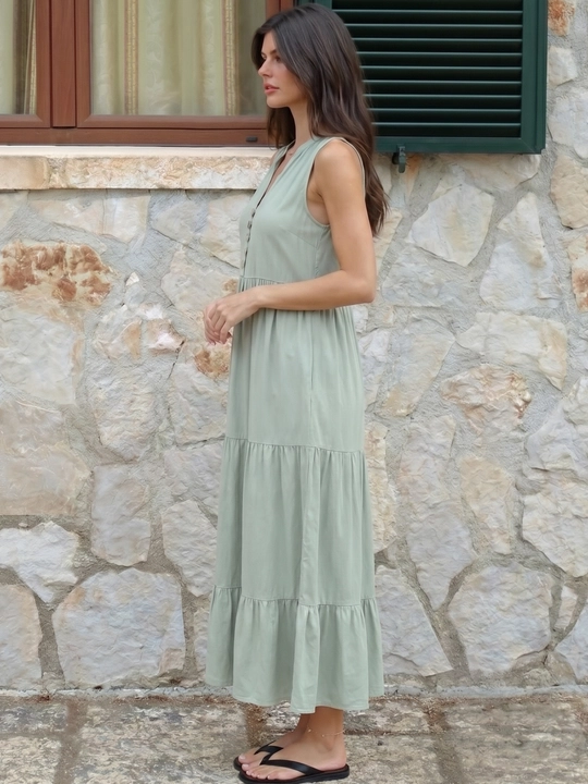 Платье женское, летнее, в стиле сафари, приталенное, хлопок  — EllyFashion
