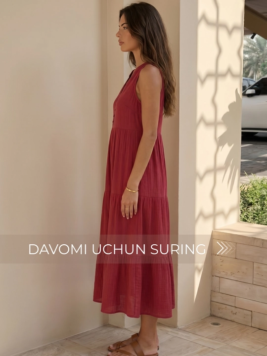 Платье женское, летнее, в стиле сафари, приталенное, хлопок  — EllyFashion