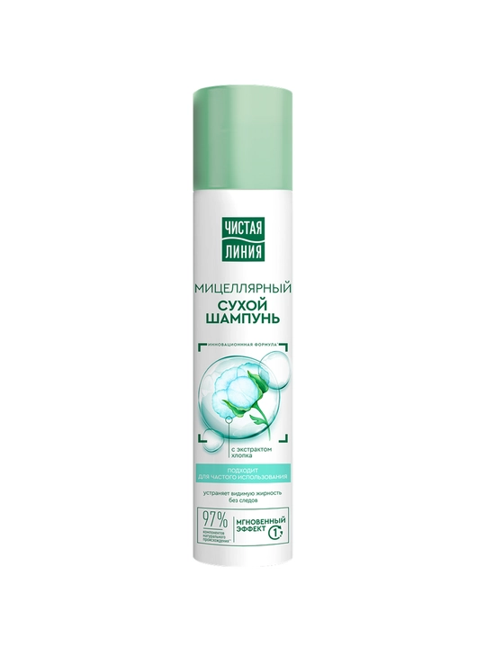 Toza liniya, paxta ekstrakti qo‘shilgan quruq shampun, 200 ml
