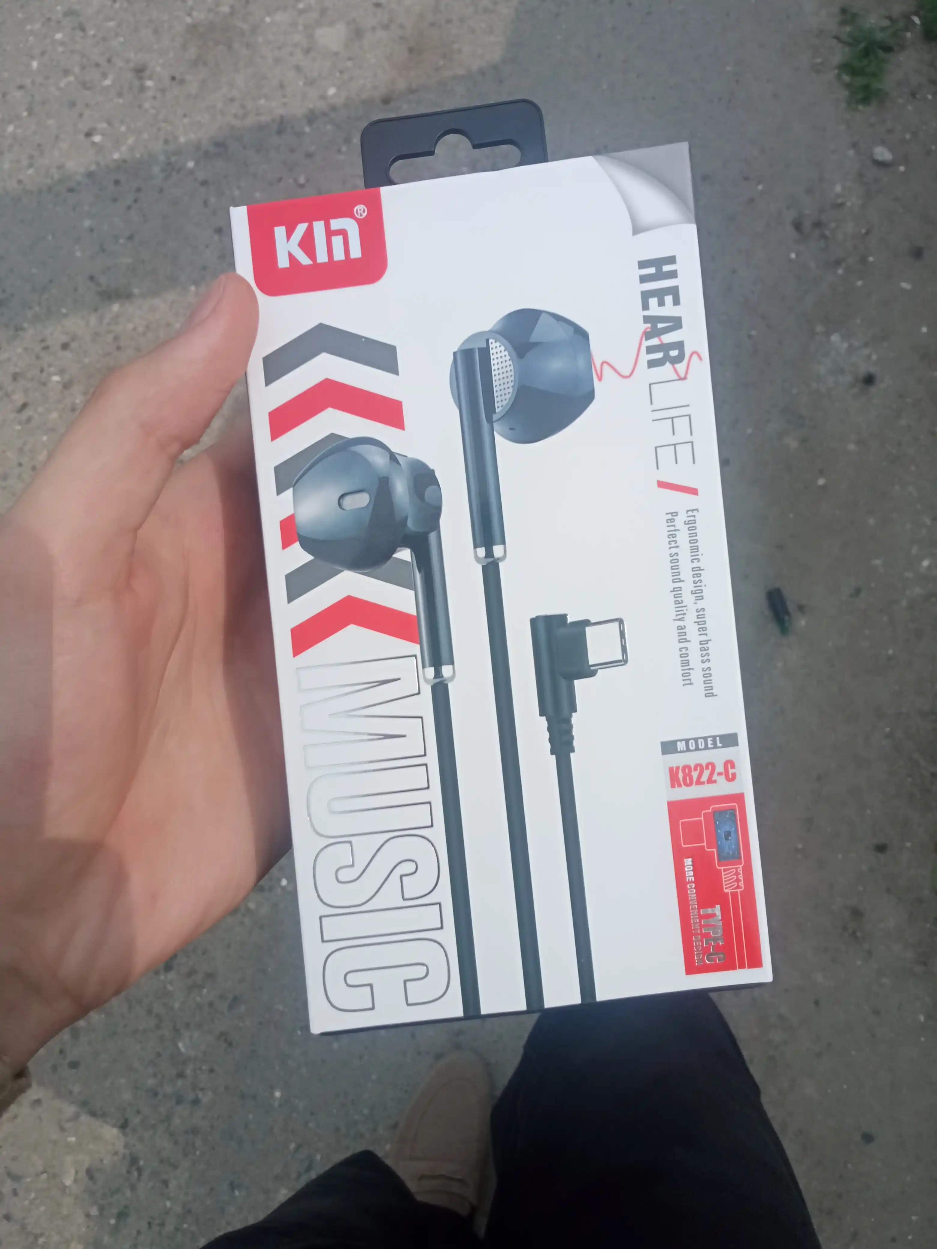 Проводные наушники KIN K822C Type-C с DAC чип, микрофоном и кнопками управления