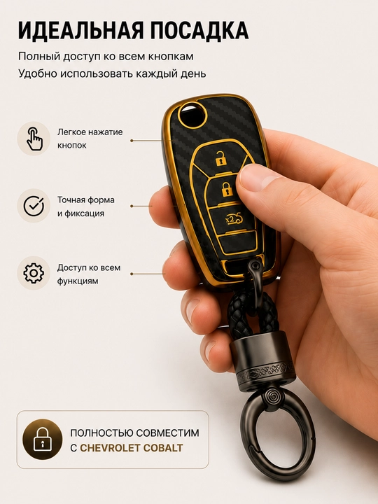 Чехол для ключа Chevrolet Cobalt – силиконовый защитный аксессуар для авто
