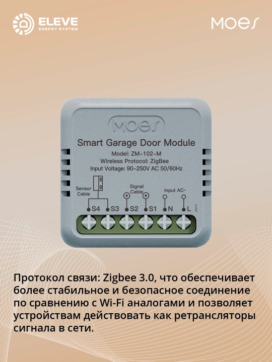 Moes Zigbee aqlli garaj darvoza relesi