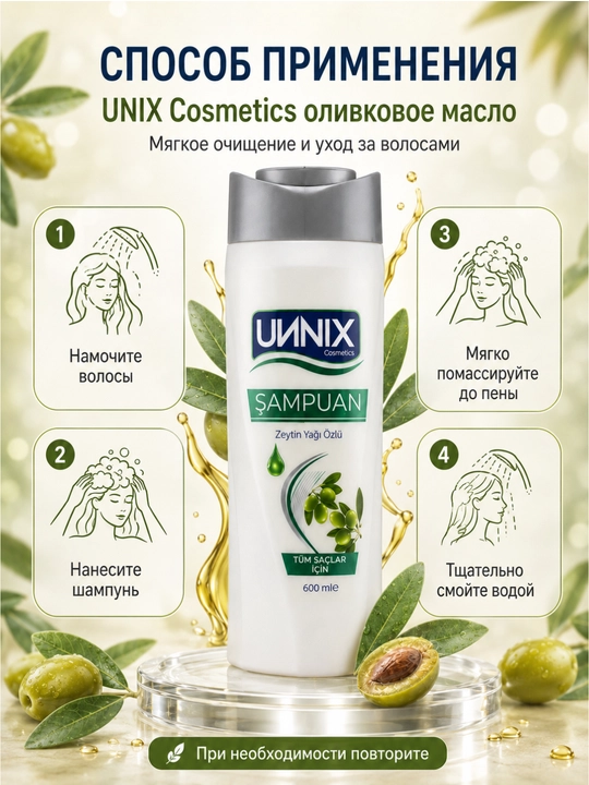 Шампунь-Cosmeyics,  для сухих, поврежденных, окрашенных, для роста, 600 мл, UИNIX
