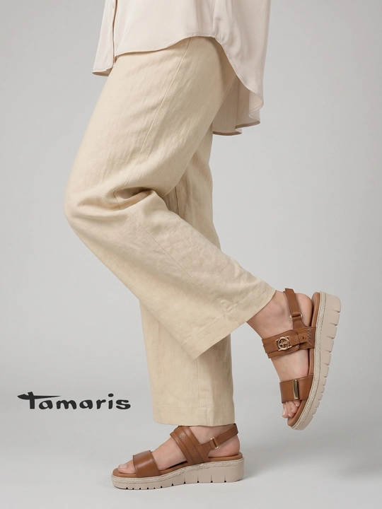 Женские босоножки Tamaris натуральная кожа, мягкая стелька обуви, пряжки ремня 28264-44