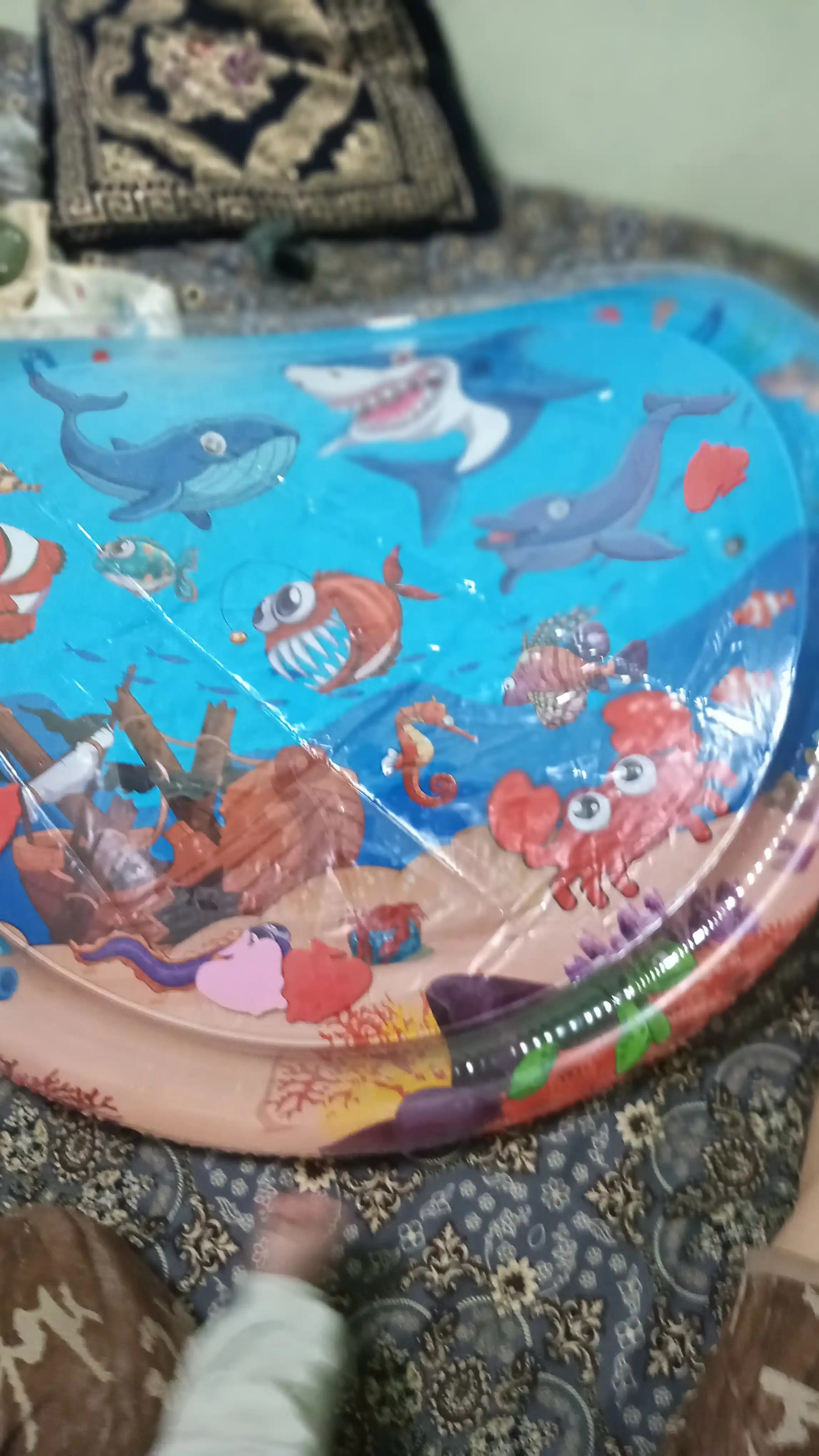 Bolalar uchun akva gilamcha, diametri 1 m, suvli gilamcha, bolalar uchun rivojlantiruvchi gilamcha, shishirilgan gilamcha