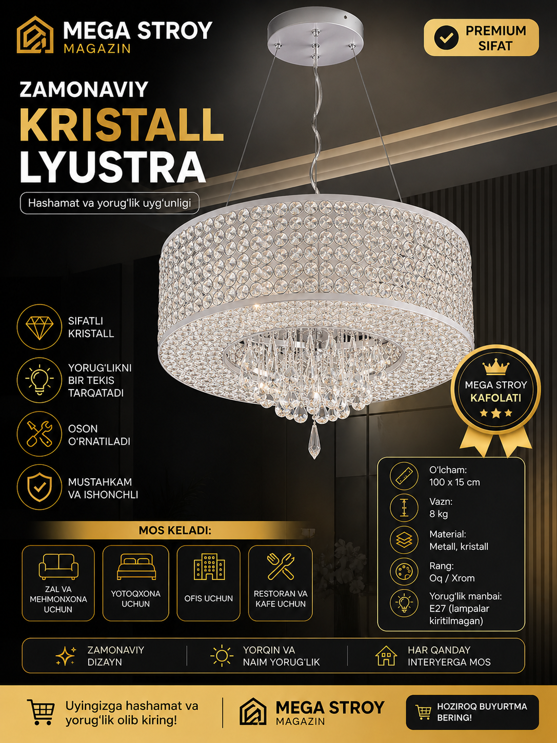 Lyustra Crystal Moon - 