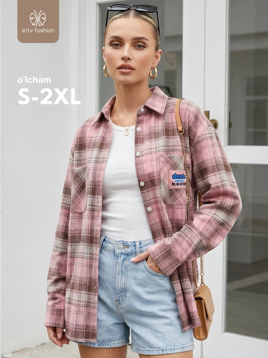 Rubashka oversize, Katakli ayollar ko‘ylagi - EllyFashion - 