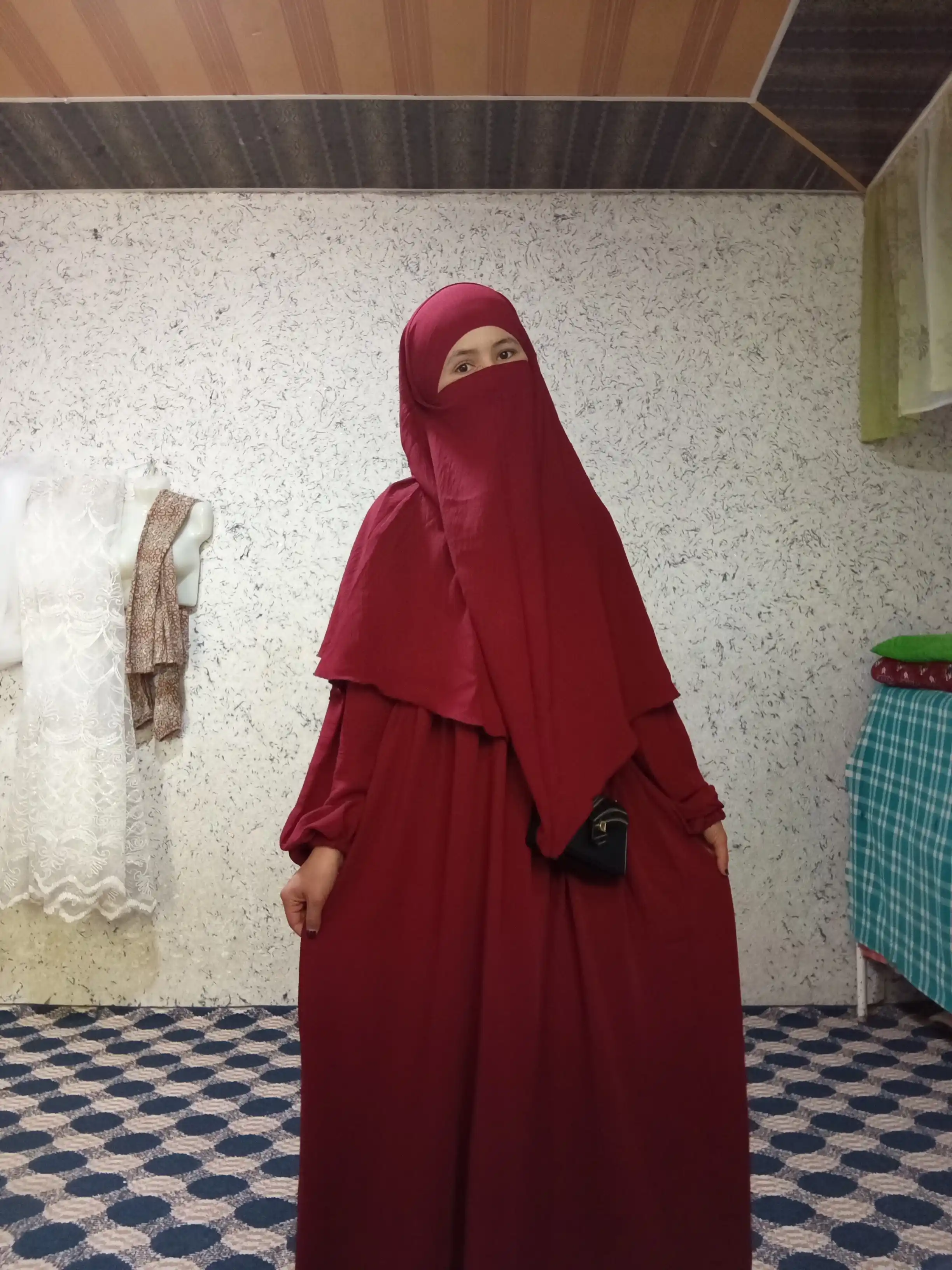 Abaya, ximar, hijobli ko'ylak + himar, umra ziyorati uchun, o'lcham oversayz 42-52