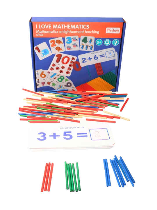 “I LOVE MATHEMATICS” — Montessori hisob kartochkalari va tayoqchalari to‘plami - 