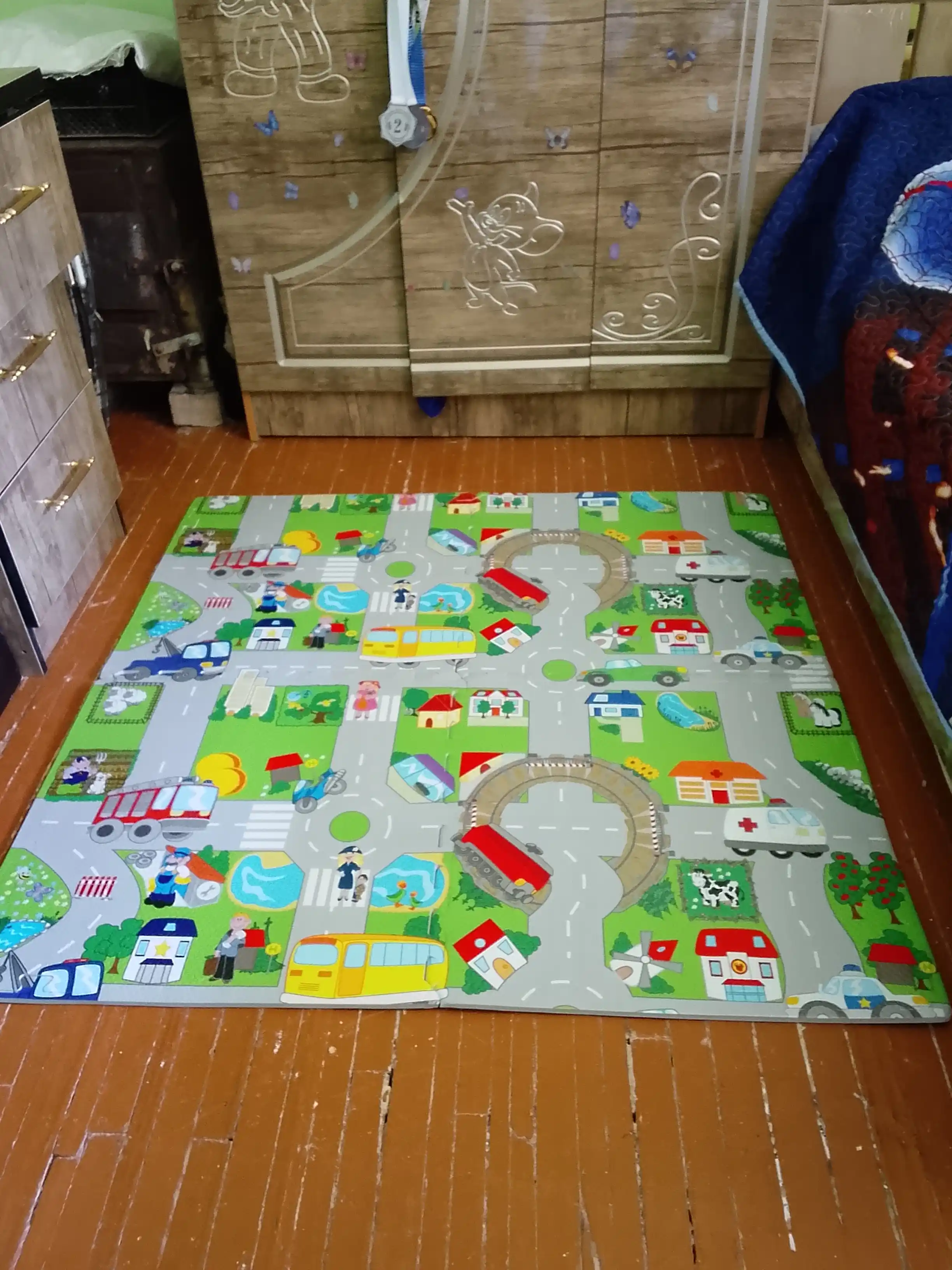 Развивающий коврик для детей, 120x120 см, безопасный и удобный игровой коврик