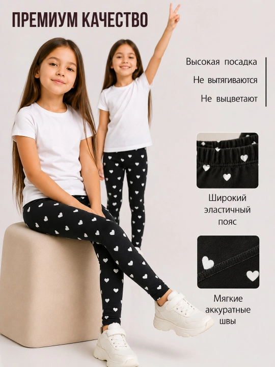 Летние лосины для девочек 3–8 лет