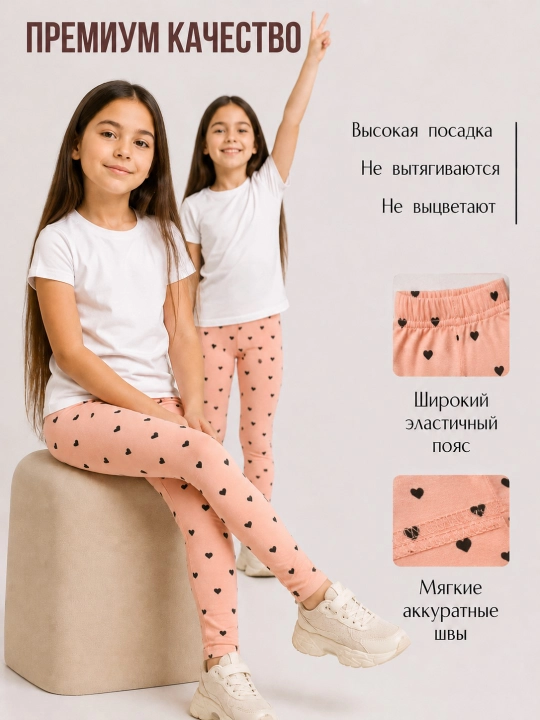 Летние лосины для девочек 3–8 лет