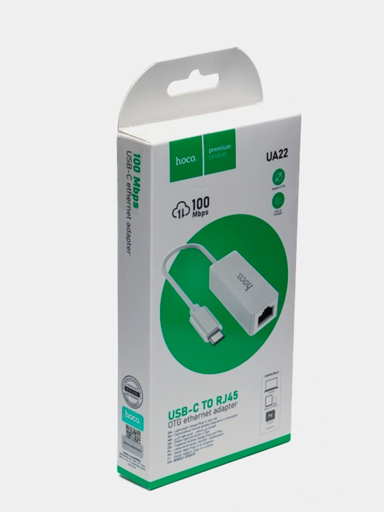 HOCO UA22 USB-C to RJ45 — 100Mbps internet adapteri - 