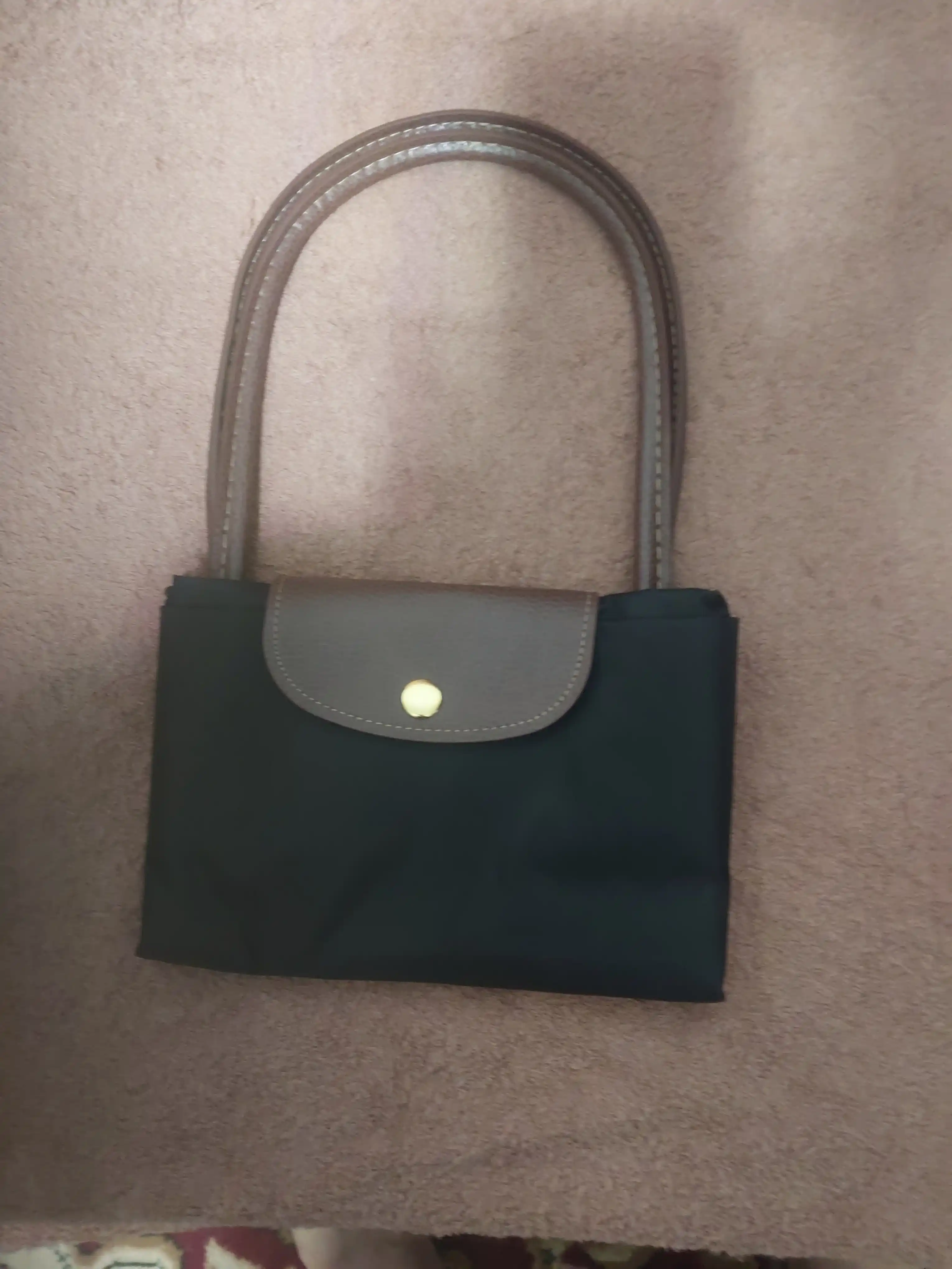 Maktab sumkasi, katta, ayollar uchun, Longchamp uslubida, o‘lchami M, tovut, shopper, A4 formatda