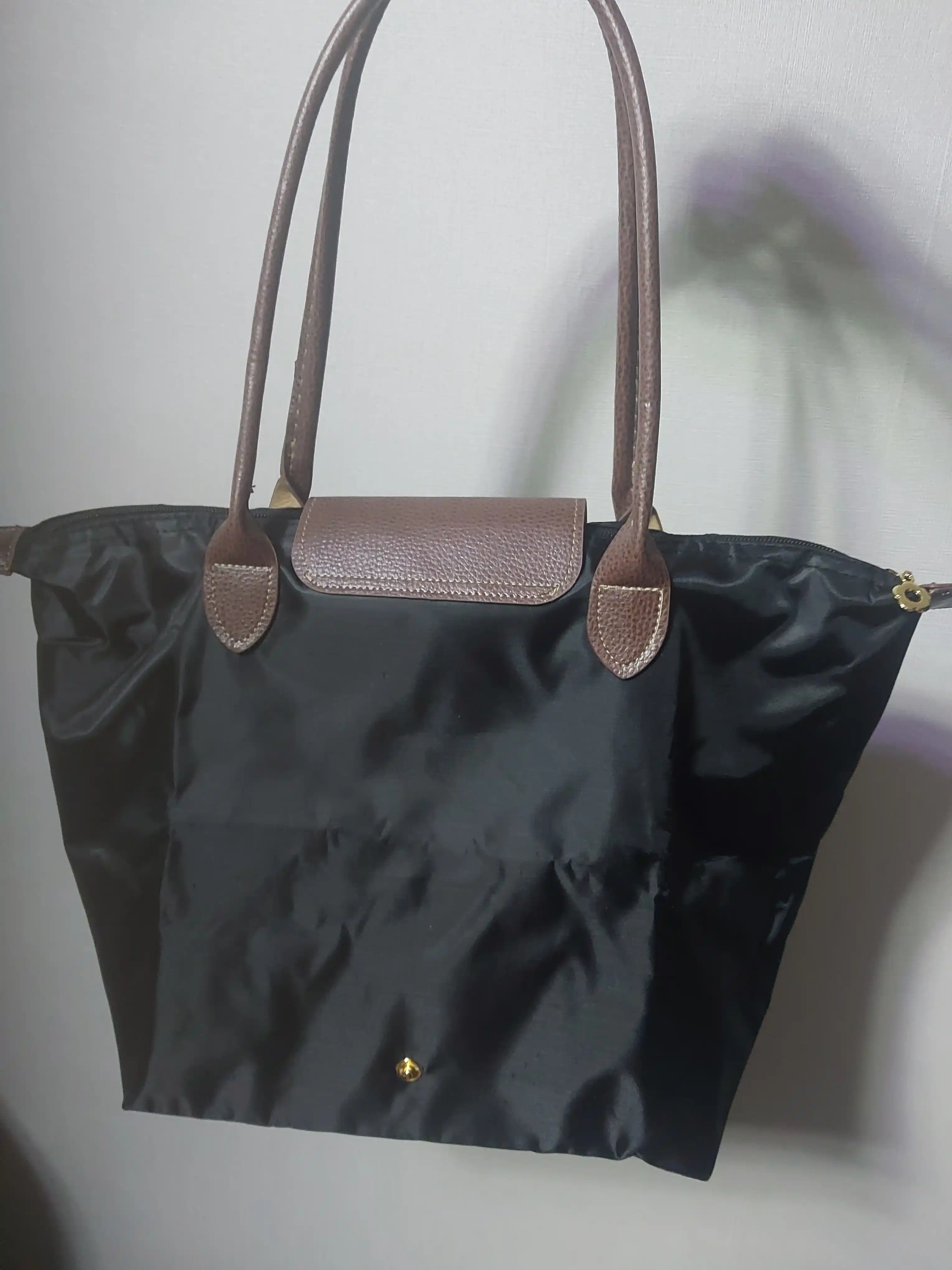 Maktab sumkasi, katta, ayollar uchun, Longchamp uslubida, o‘lchami M, tovut, shopper, A4 formatda