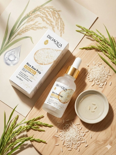 Bioaqua Rice Raw Pulp Essence — Сыворотка для лица с экстрактом риса , 30 мл